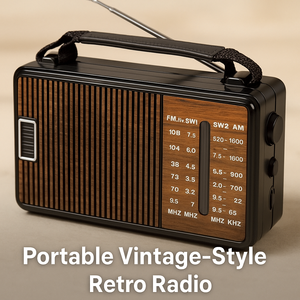Radio Portátil Estilo Vintage Retro